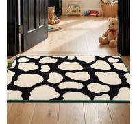 Biscpro Paillasson Tapis de Porte 60 x 90 cm, Fibre Polypropylène Style français Tapis Antidérapant Lavable,Chambre, Cuisine, Couloir Salon entrée - Noir