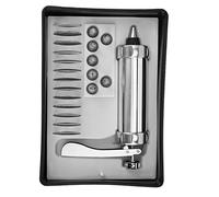 Biscuit Gun Press Set, Acier Inoxydable Biscuit Extruder Press Cookie Gun Kit Set DIY Biscuit Maker Cuisson Décoration Fournitures Pâtisserie pour Tuyauterie Décoration De Gâteau