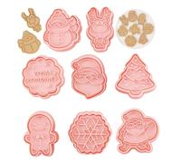 Biscuits de Noël 3D 8 pièces, pain d'épices réutilisable en forme de bonhomme neige pour la cuisson
