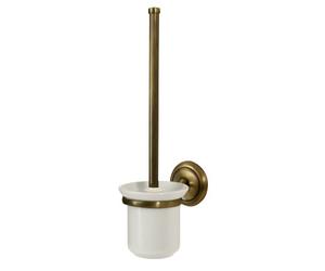 Bisk Deco 00412 Ensemble Porte-Brosse et Brosse pour Les Toilettes en Laiton Antique 12 x 16 x 40 cm