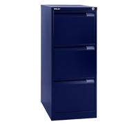 BISLEY | Classeur pour dossiers Suspendus à 1 rangée | 3 tiroirs | Format A4 | Bleu Oxford