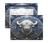 Bison Bleu Cool Trousses à Crayons Transparentes pour Chevet,Compatibles avec les Classeurs à 3 Anneaux(2 Pack)