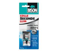 Bison Colle Seconde Super Compact - Adhésifs (Tube, Multicolore, Transparent, Semi-permanent, 60 s, 2,4 g)