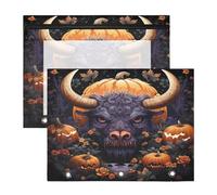 Bison D'halloween Trousses à Crayons Transparentes pour Chevet,Compatibles avec les Classeurs à 3 Anneaux(2 Pack)