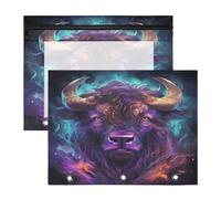 Bison Pourpre De Fantaisie Trousses à Crayons Transparentes pour Chevet,Compatibles avec les Classeurs à 3 Anneaux(2 Pack)