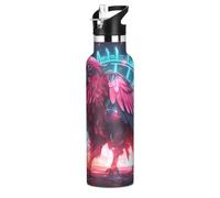 Bison Rose éToilé Bouteille d'eau pour Enfants en Acier Inoxydable,Gobelet Isotherme Sous Vide pour Filles Garçons
