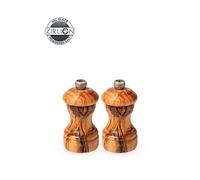 Duo moulin à sel et poivre manuel en bois d'olivier Bistro 10 cm Peugeot