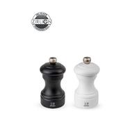 Bistro Duo de moulins à poivre et à sel manuels en bois, noir et blanc, 10 cm