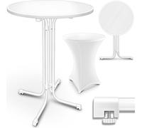 Bistro Tafel - Table pliante ronde - Pour les occasions spéciales - Résistante aux intempéries, avec housse incluse - Diamètre 80 cm - Blanche