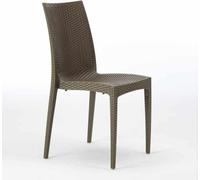 Bistrot Grand Soleil Poly Rotin Bar Jardin Glacier Chaises empilables - Marron