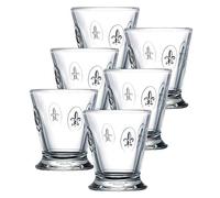 Bistrot Lot de 6 Verres à Eau Bas Motif Fleur de lys 25 cl