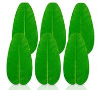 BITEFU 6 Grandes Feuilles de Banane Artificielles Feuilles Tropicales | Vert Feuille de Banane pour Hawaïenne Luau Party à la Maison, Cuisine, Mariage, Décoration de la Maison