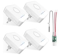 BITIWEND Kit d'extension de Signal Radio sans Fil pour Sonnette et Gong destiné aux systèmes de Sonnette existants, 4 Récepteur de Prise + 1 Convertisseur Radio (3-24 V CA/CC)