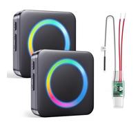 BITIWEND Transmetteur de Signal Radio pour interphone alimenté par AC/DC | amplificateur de sonnette, lumière RGB, 0-110 dB & 58 mélodies avec convertisseur sans fil 3-24 V, Kit d'extension radio