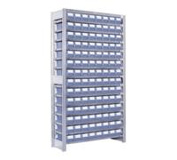 BITO Rayonnages à tablettes équipés de bacs Bito RK p 324 x H 1850 bacs en bleu-gris Quantité:1