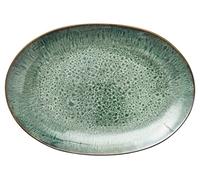 BITZ - Assiette, assiette plate - grès - 36 x 25 cm - noir/vert.