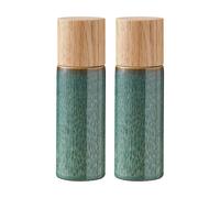 Bitz Moulin à sel et à poivre 17 cm en faïence – set de 2 Vert