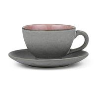 Bitz Tasse avec soucoupe Bitz gris Rose