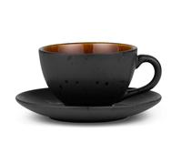 Bitz Tasse avec soucoupe Bitz noir Ambre