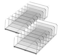 BIUDECO 2 pièces Organisateur Maquillage Boîte Rangement Transparent Semi Opaque Gris Compartiments pour Fards à Paupières Blush et Cosmétiques Support de Bureau Compact