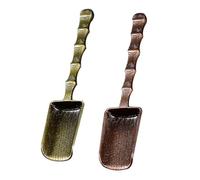 BIUDECO 2pièces Cuillères à Thé Alliage Imitation Cuivre Cuillères Doseuses Ergonomiques pour Thé Accessoires pour Maison Assortiment de Couleurs Couleur Aléatoire