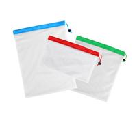 BIUDECO 3 Pièces de Rangement Filet Réutilisable Maille Sacs Légumes pour Réfrigérateur et Respirants pour Fruits et Jouets Variée