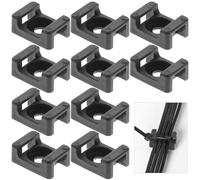 BIUDECO 500 Pièces Support de Clips Câbles en Abs Noir Fixation par Vis pour Câbles et Fils, Base de Serrage-câble Métallique pour Bureau et Maison