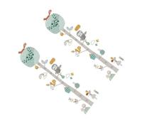 BIUDECO Autocollant Mural de Hauteur pour Garçon et Filles 30X60 CM 2 Pièces Tableau de Taille Motif Animaux Colorés Forêt Autocollant Amovible pour Chambre Bébé et Décoration Murale