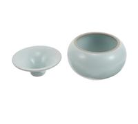 BIUDECO Cendrier en Céramique avec Couvercle en Forme d'Entonnoir, Accessoire Fumeur Décoratif pour Intérieur et Extérieur, Résistant à la Chaleur pour Fumeurs et Amateurs de Thé