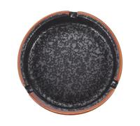 BIUDECO Cendrier Surface Lisse et Nettoyage Pratique Vintage Style Japonerie en Céramique Noire pour Bureaux et Centres Commerciaux