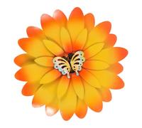 BIUDECO Décoration murale en métal représentant une fleur Suspension murale à motif floral pour chambre jardin salon