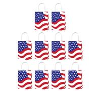 BIUDECO Lot de 10 Paquet en Papier Drapeau Américain, Poignées Confortables, Réutilisables pour Fête du 4 Juillet et Memorial Day