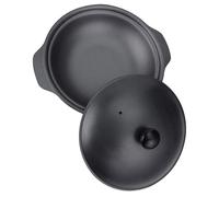 BIUDECO Marmite en Fonte Noire, Pot de Ragoût en Fer avec Poignées Doubles, Conçue pour Cuisson Saine de Plats Braisés en Cuisine