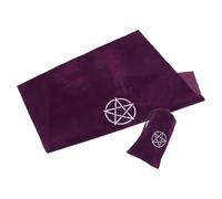 BIUDECO Nappe de Tarot Pentagramme en Velours Violet 60X60 CM Pochette à Cordon 11,5X18 CM pour Cartes Oracles Divinatoires et Accessoires de Magie, Tapis d'Autel pour Tirages