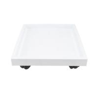 BIUDECO Plateau Amovible pour Pots de Fleurs Carré à Roues, Résine Blanche | Base Mobile à Roulettes, Plateau de Drainage Intégré, Structure Résistante à Déformation Chocs