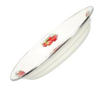 BIUDECO Plateau de Service Émaillé Vintage Cuisine Table, Porte-fruits Pratique en Émail, Quotidien Rangement des Snacks