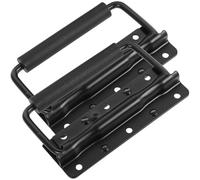 BIUDECO Poignées Pliantes Design Stable en Fer Noir Ressort Lot de 2 pour Boîtes à Outils et Caisses de Rangement