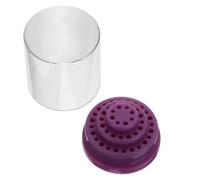 BIUDECO Présentoir Étui de Rangement 48 Trous pour Embouts de Perceuse à Ongles en Acrylique Transparent, Boîte Petite Taille Couleur Violet Clair, Organiseur Pratique pour Salon