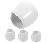 BIUDECO Sauciere Gras 4pcs en Céramique Blanche, Mini Pot à Épices avec Verseur à Sauce, Tasse à Sauce en Céramique 50ml Cuisine et Restaurant