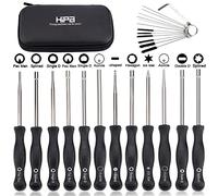 Biuhpa Lot de 12 outils de réglage de carburateur avec brosse de nettoyage | pour moteur à 2 temps cannelé/Pac Man/Double D pour tronçonneuse Poulan Husqvarna STHIL Echo