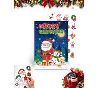 BIVYAX 1 Cahier de Coloriage Noël 12 Pages,Livre Coloriage Sur le Thème Noël, Avec Motifs Père Noël, Renne, Bonhomme Neige et Plus, parfait comme cadeau de fête, Avec 1 Planche d'Autocollants Noël
