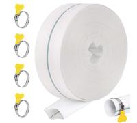 BIZOI 20 M Tuyau Refoulement Plat 25 MM Tuyau Plat Flexible En Tissu Tuyau D'Incendie Avec 4 Colliers De Serrage Tuyaux De Vidange Pour Pompe Submersible Et Pompe À Eau Sale