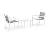 Bizzotto Salon extérieur Auri avec 2 fauteuils et table - Blanc