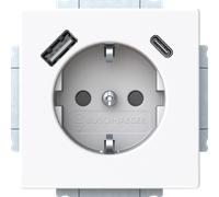 Prise SCHUKO/USB Busch-Jaeger, USB C, future® linear, blanc studio, 1 pièce.