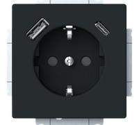BJ 20 EU USBAC85 - Insert prise USB Safety+ avec USB A/C noir mat - plate-forme 63