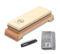 BJDesign Ensemble de pierres à aiguiser King de qualité supérieure comprenant une pierre à aiguiser à grain 1000/6000 fabriquée au Japon, un support d'angle pour couteau, un chiffon d'essuyage et une
