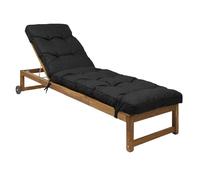 Bjird - Coussin Chaise Longue pour Jardin - 200x55 cm, Noir - Coussin Bain de Soleil extérieur-intérieur