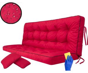 Bjird Coussin d'assise Coussin de banc pour banc de jardin Coussin de sol pour balançoire hollywoodienne Outdoor / Indoor - Pola - 120 cm - Rouge