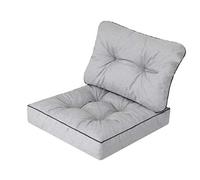 Bjird - Coussin pour chaises de Jardin - Coussin de siège - 60 cm Extérieur - ou transat de Jardin, terrasse ou Balcon - Cendre