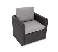 Bjird - Coussin pour chaises de Jardin - Coussin de siège - 60x55 cm Extérieur - ou transat de Jardin, terrasse ou Balcon - Gris